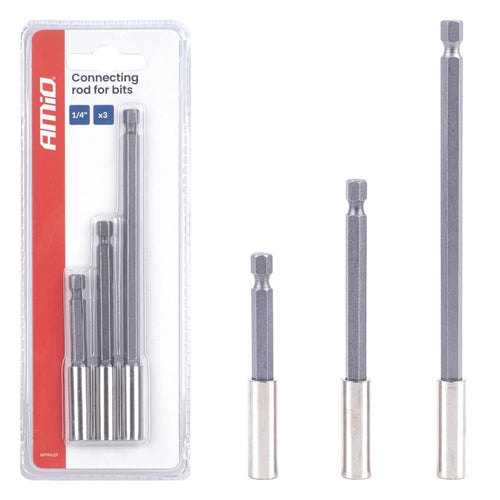 Set de suporturi pentru biți 3 bucăți 1/4" AMIO-04934