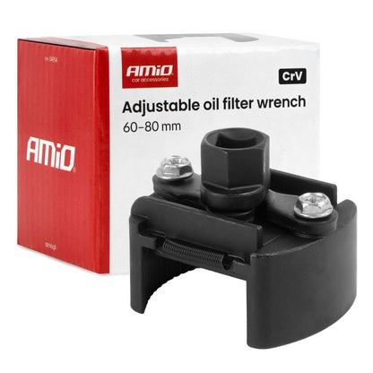 Cheie reglabilă pentru filtru de ulei 60–80 mm CrV AMIO-04954