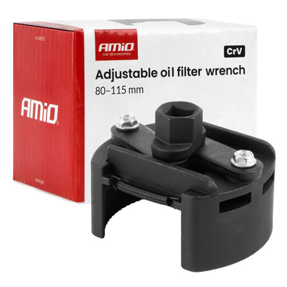 Cheie reglabilă pentru filtru de ulei 80–115 mm CrV AMIO-04955