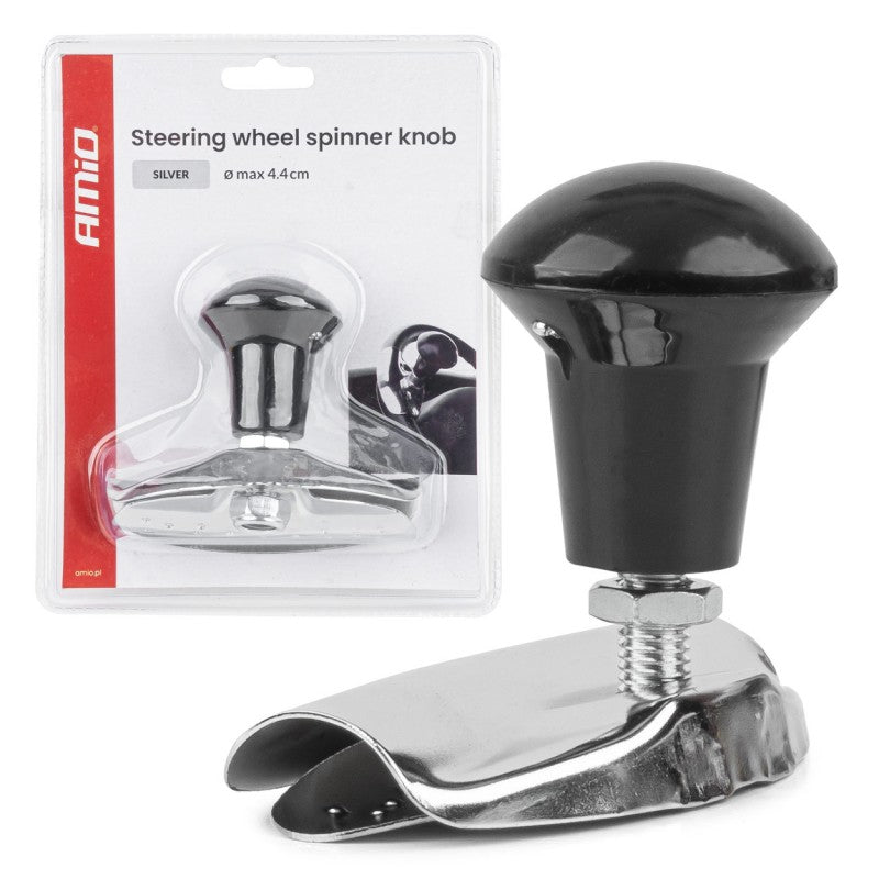 Mâner volan sferic drept, argintiu, AMIO-04975