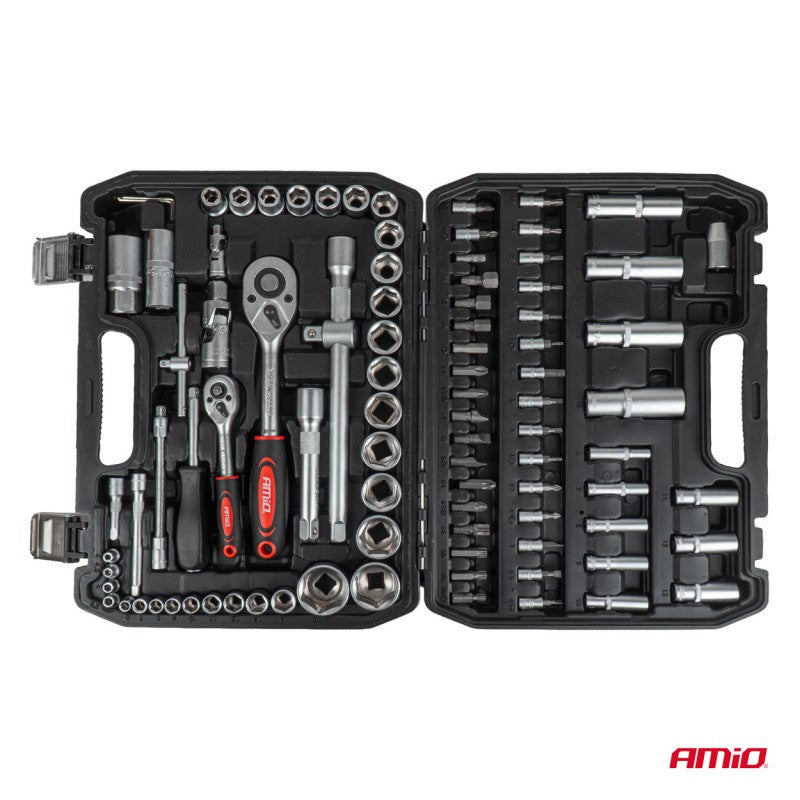 Set chei tubulare cu clichet 94 buc AMIO-05018