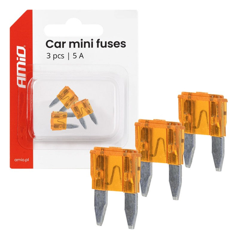 Siguranțe auto mini cu lamă 3 buc 5A AMIO-05096