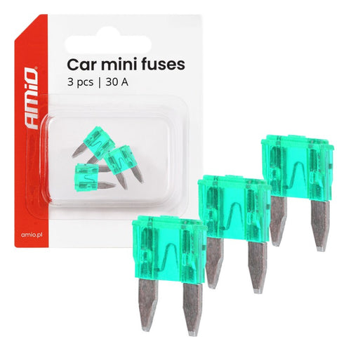 Siguranțe auto mini-lamă, 3 buc., 30A AMIO-05102