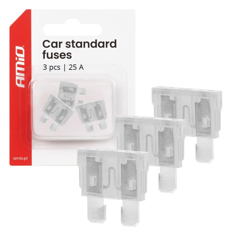 Siguranțe auto standard cu lamă, 3 buc., 25A AMIO-05108