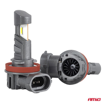 Becuri auto LED cu omologare rutieră R37 E-MARK H11 PnP FAN 18W AMIO-05120