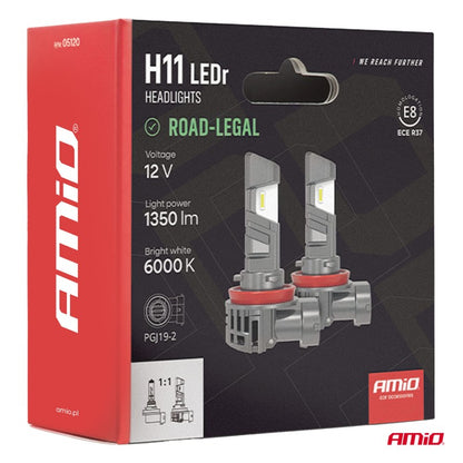 Becuri auto LED cu omologare rutieră R37 E-MARK H11 PnP FAN 18W AMIO-05120