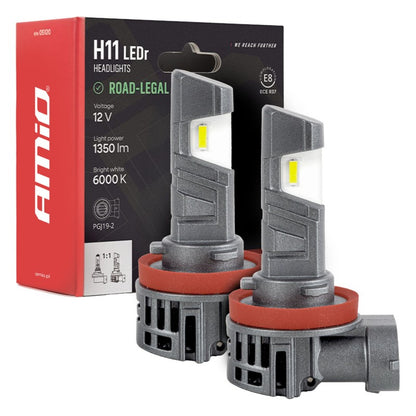 Becuri auto LED cu omologare rutieră R37 E-MARK H11 PnP FAN 18W AMIO-05120