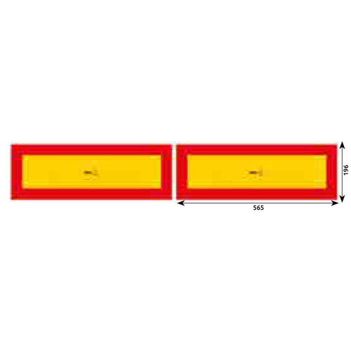 SET 2 PLACUTE REFLECTORIZANTE 565X196 MM GALBEN/ ROSU ALUMINIU HICO