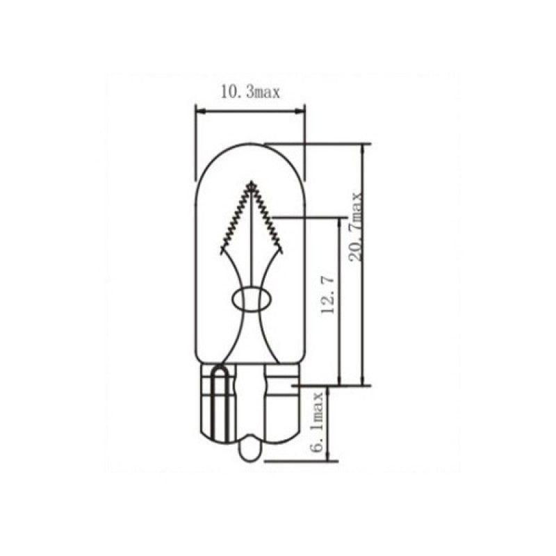 Bec halogen T10 W3W 12V 3W W2.1*9.5D