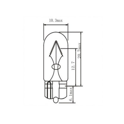 Bec halogen T10 W3W 12V 3W W2.1*9.5D