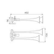 CLAXON ROSU CAMION CU DOUA GOARNE 24V 1A