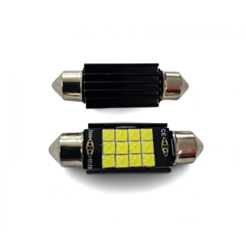 Led Sofit 12 smd -3030 , 39 MM 12V , Alb