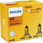 SET 2 BECURI FAR H4 P43t 60/55W 12V VISION PHILIPS