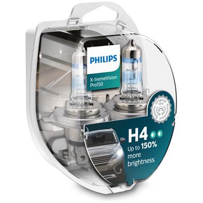SET 2 BECURI FAR H4 60/55W 12V X-TREME VISION PRO150 PHILIPS