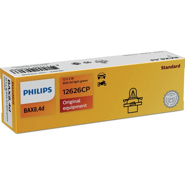 BEC BORD BAX 8.4D SOCLU LIGHT GREEN 12V 2W SET 10 buc PHILIPS