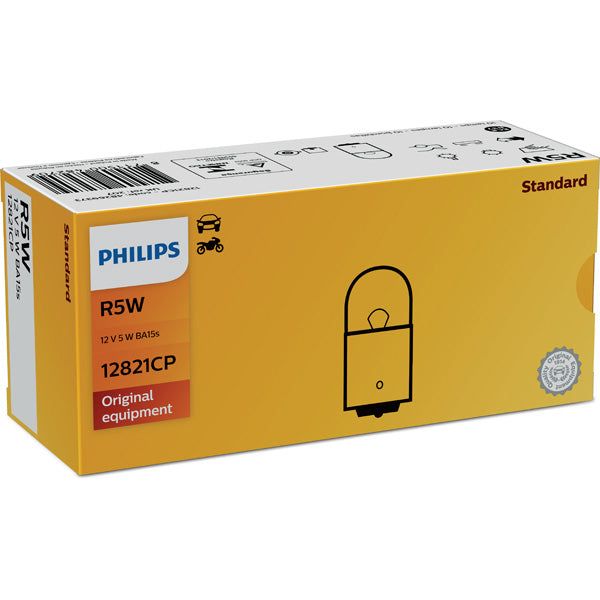 BEC AUXILIAR R5W BA15s 12V SET 10 buc PHILIPS