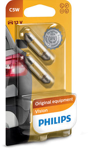 SET 2 BECURI 12V C5W FESTOON VISION BLISTER PHILIPS