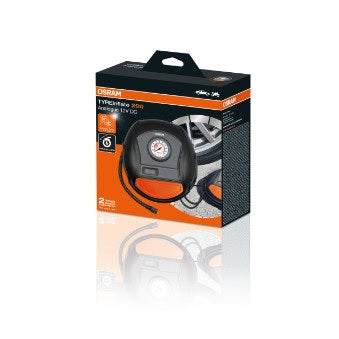 AUTÓKOMPRESSZOR 12V 120 W ANALÓG KIJELZŐVEL, GUMIABRONCS FELFÚJÁS 200 OSRAM
