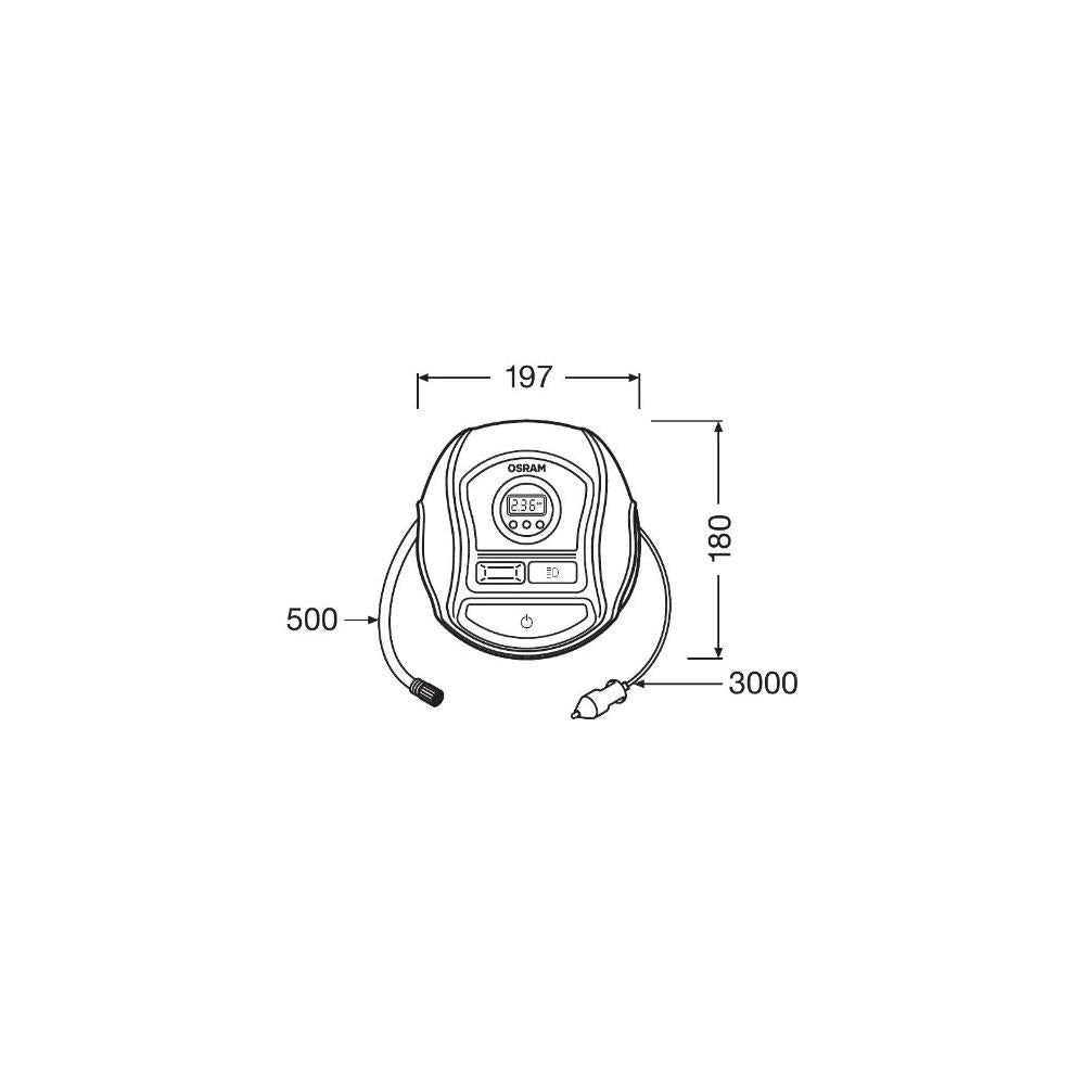 COMPRESOR AUTO 12V 120 W CU AFISAJ DIGITAL TYREINFLATE 450 OSRAM