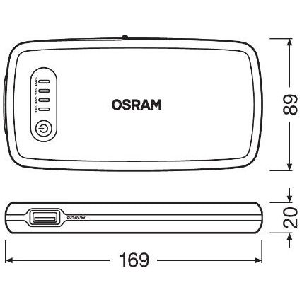 INDÍTÓBIZTONSÁGI AKKUMULÁTOR / KÜLSŐ AUTÓINDÍTÓ AKKUMULÁTOR 12V 6000mAh OSRAM BATTERY START 200