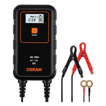 AUTÓ EGYENIRÁNYÍTÓ AKKUMULÁTOR TÖLTŐ 906 OSRAM 6A 6V/12V