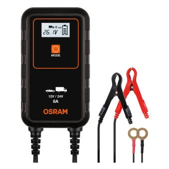 AUTÓ EGYENIRÁNYÍTÓ AKKUMULÁTOR TÖLTŐ 908 OSRAM 8A 12V/24V