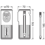 COMPRESOR AUTO CU ACUMULATOR 5200 mAh SI AFISAJ DIGITAL TYREINFLATE 2000 OSRAM