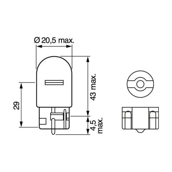 SET 2 BECURI 12V W21W 21W PURE LIGHT (blister) BOSCH