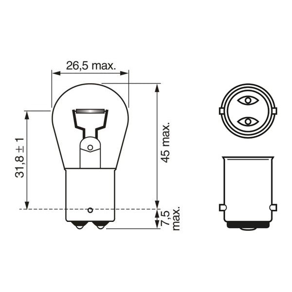 BEC 12V P21W 21W PURE LIGHT SET 10 BUC BOSCH