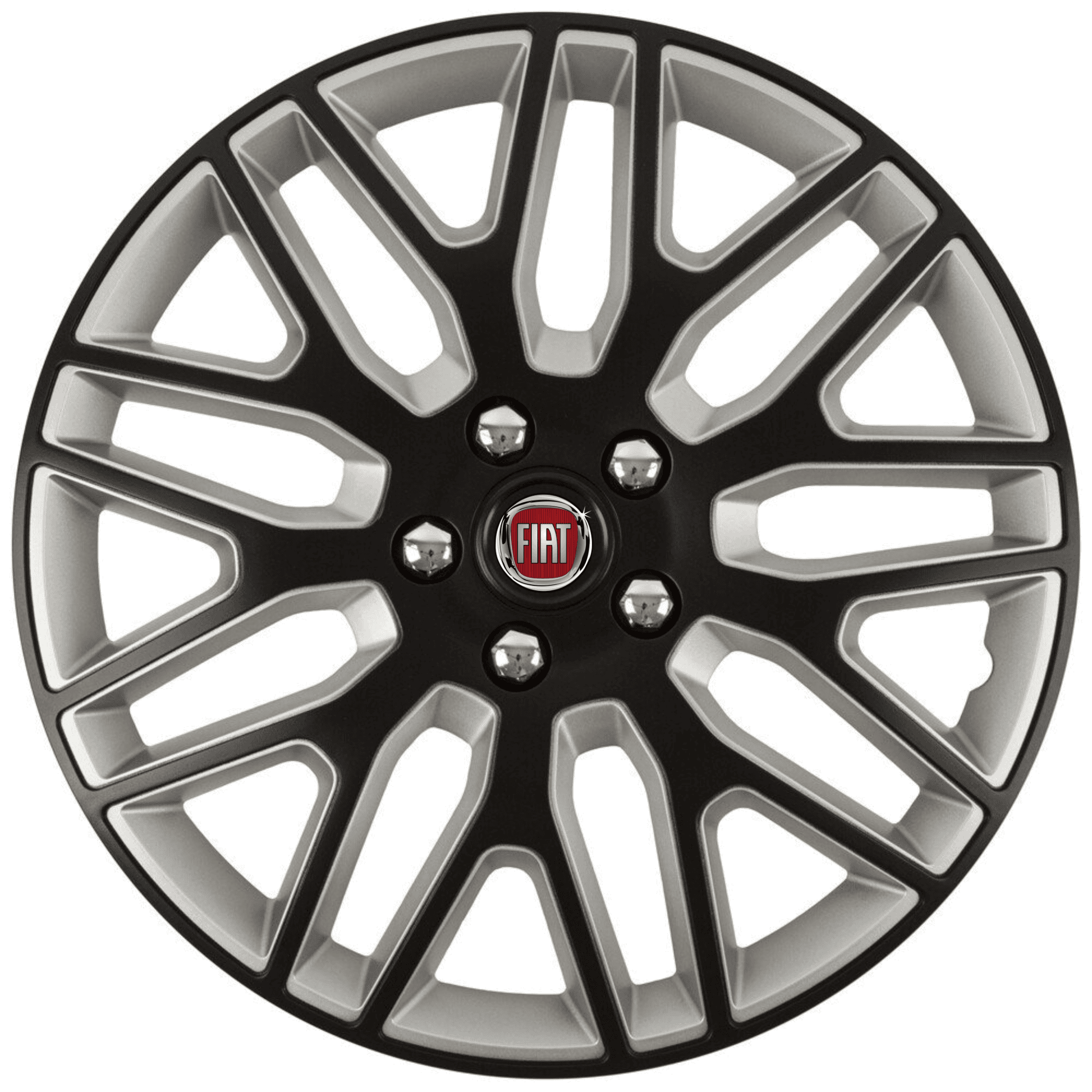 Set 4 Capace Roti 16 inchi (R16) Best Alb-Negru, Compatibile Cu Fiat