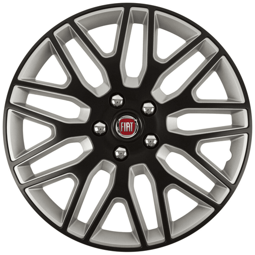 Set 4 Capace Roti 16 inchi (R16) Best Alb-Negru, Compatibile Cu Fiat