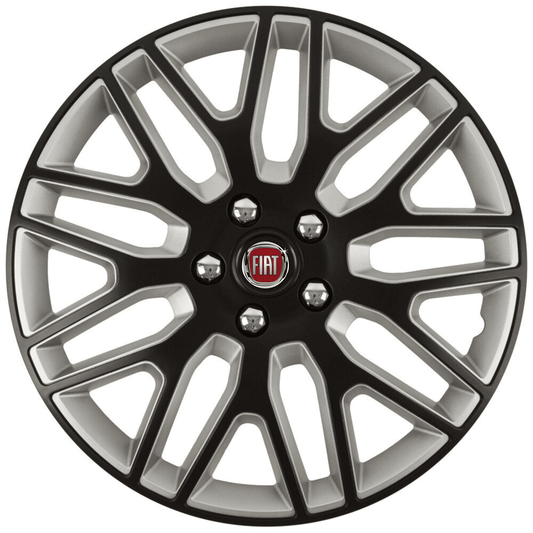 Set 4 Capace Roti 16 inchi (R16) Best Alb-Negru, Compatibile Cu Fiat