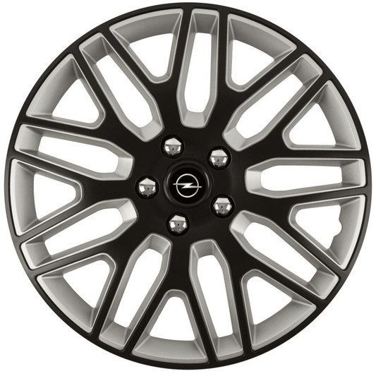 Set 4 Capace Roti 15 inchi (R15) Best Alb-Negru, Compatibile Cu Opel