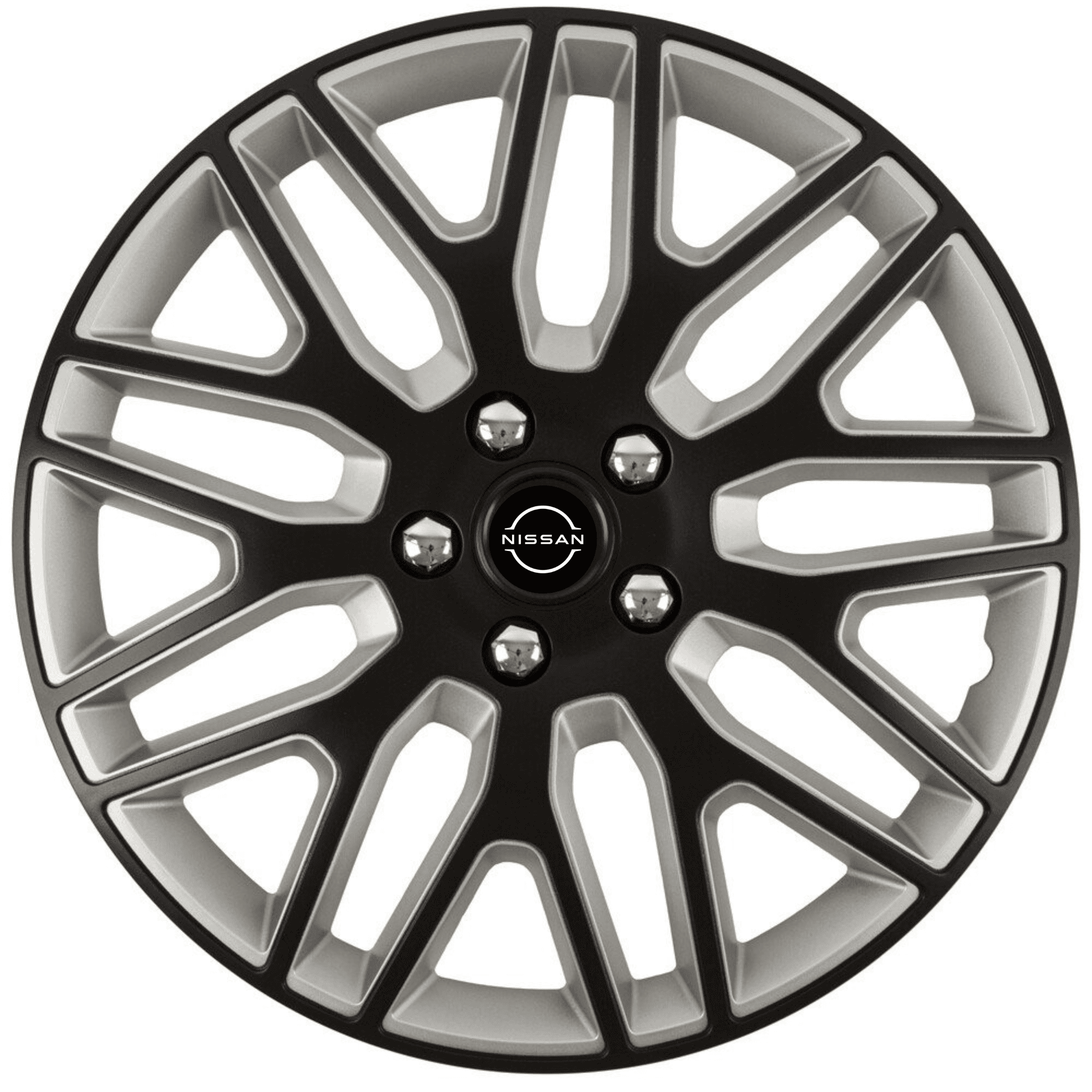 Set 4 Capace Roti 14 inchi (R14) Best Alb-Negru, Compatibile Cu Nissan Nou