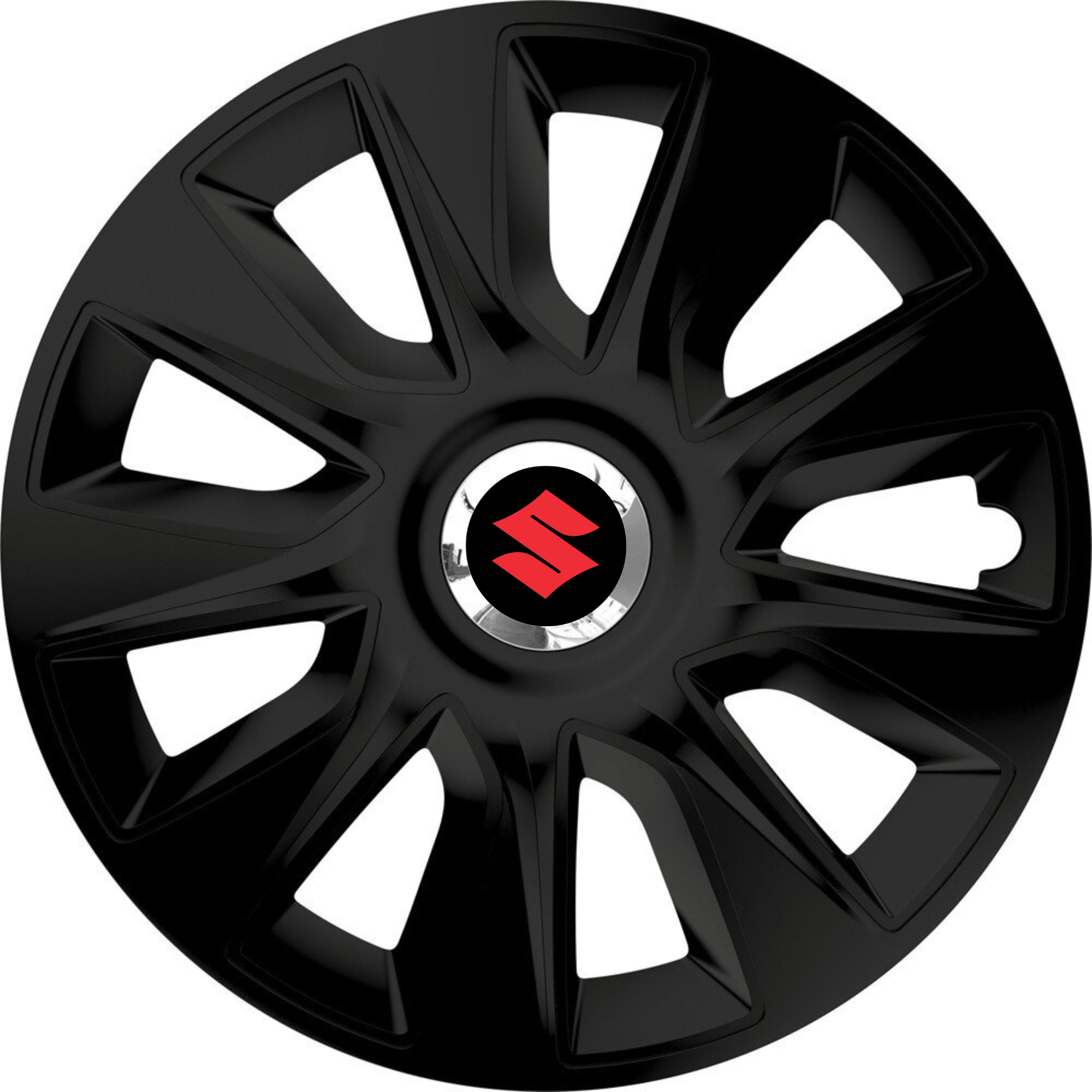 Set 4 Capace Roti 16 inchi (R16) Stratos Negru, Compatibile Cu Suzuki