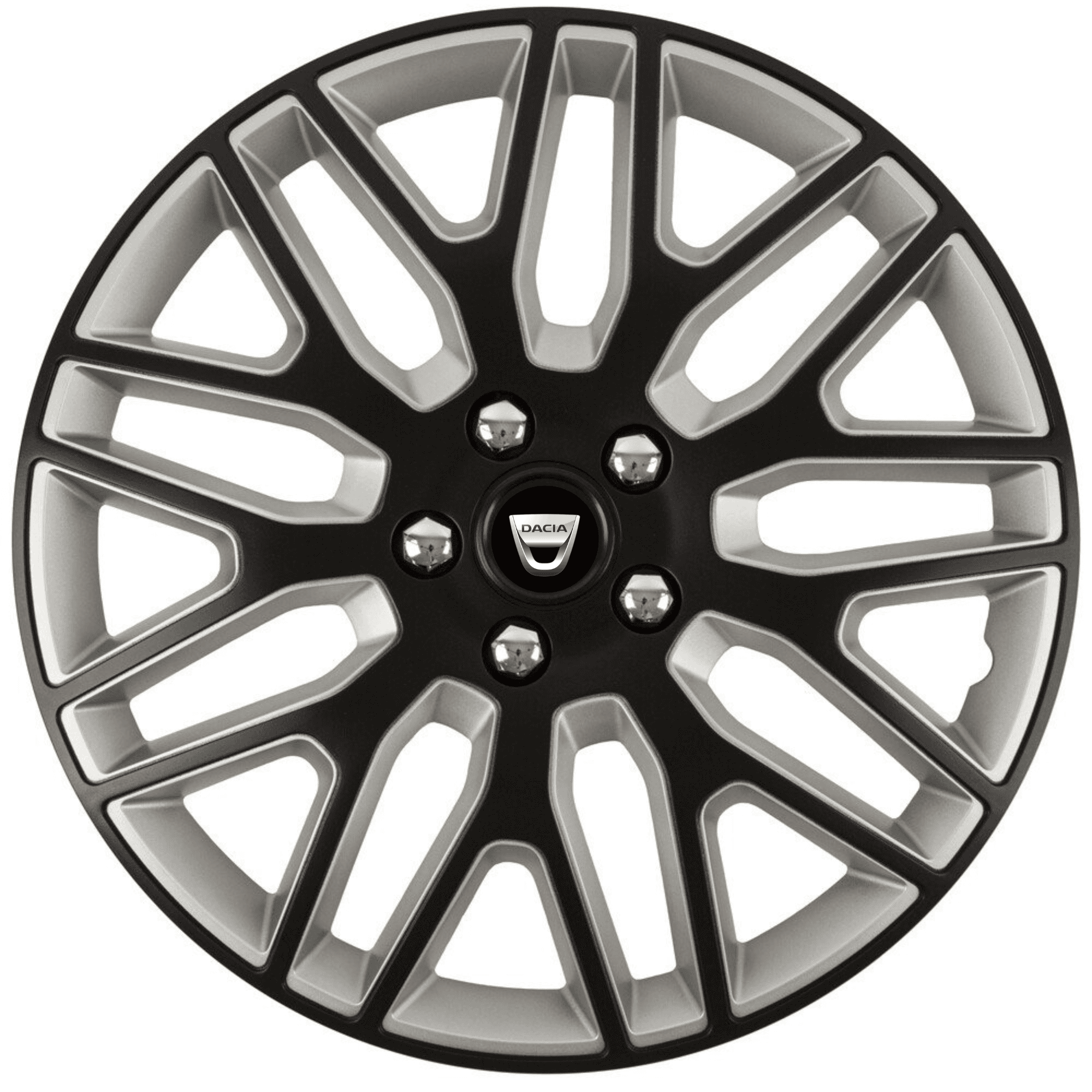 Set 4 Capace Roti 16 inchi (R16) Best Alb-Negru, Compatibile Cu Dacia