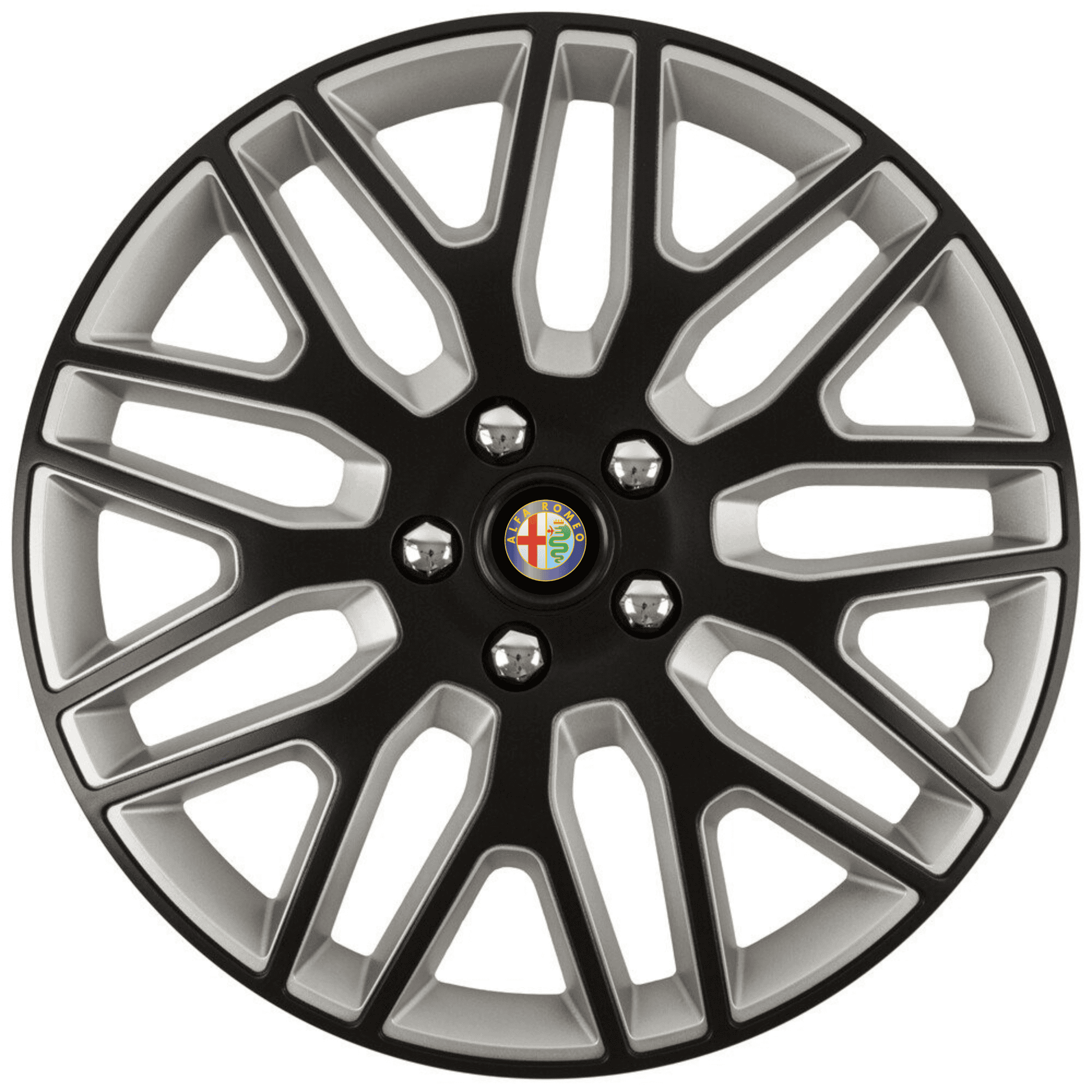 Set 4 Capace Roti 16 inchi (R16) Dakar Negru-Gri, Compatibile Cu Alfa Romeo