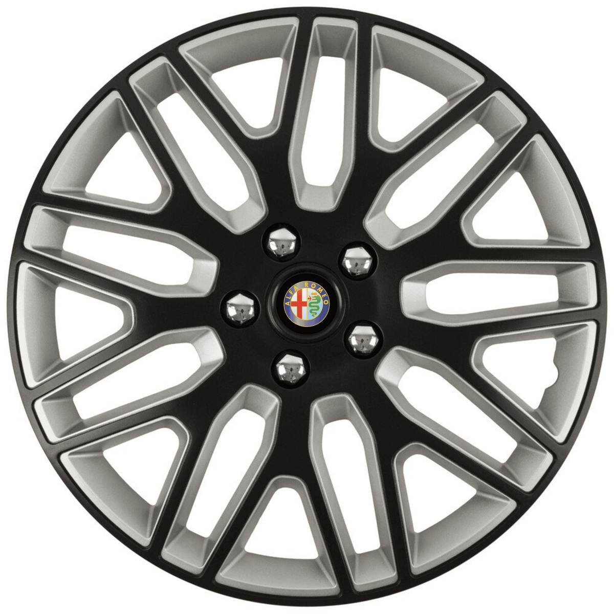 Set 4 Capace Roti 16 inchi (R16) Dakar Negru-Gri, Compatibile Cu Alfa Romeo