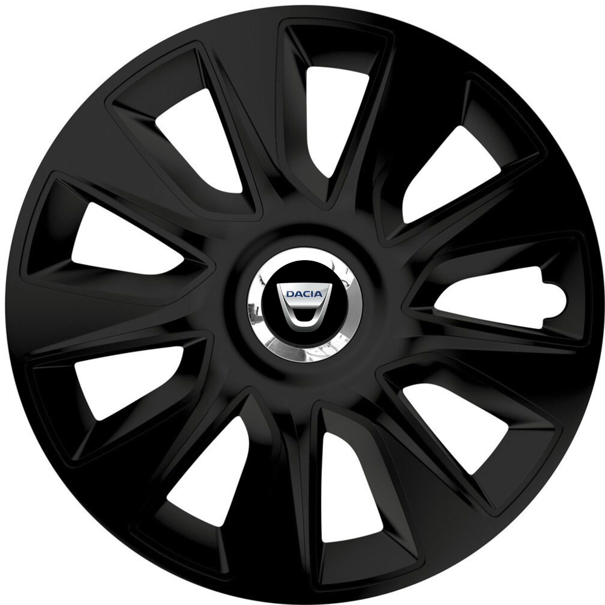 Set 4 Capace Roti 16 inchi (R16) Stratos Negru, Compatibile Cu Dacia