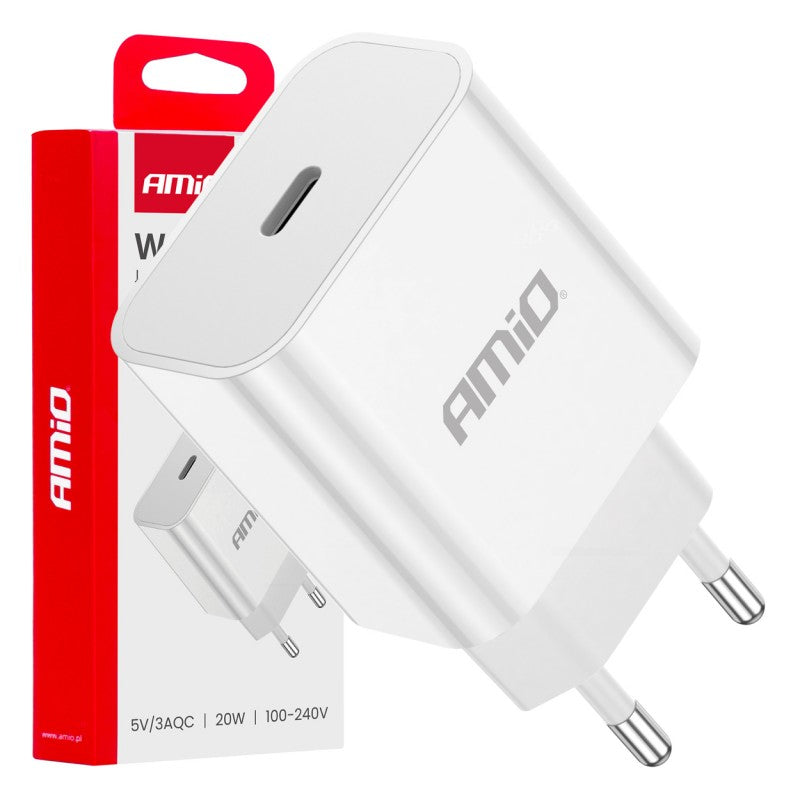 Încărcător de perete USB-C 230V 20W AMIO-03891
