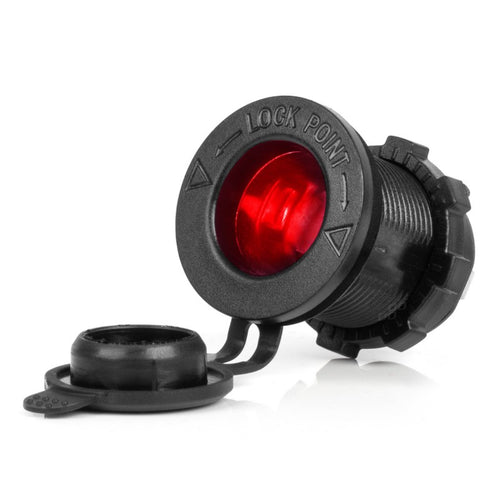 Priză suplimentară încorporată cu iluminare roșie 12V 24V AMIO-04219