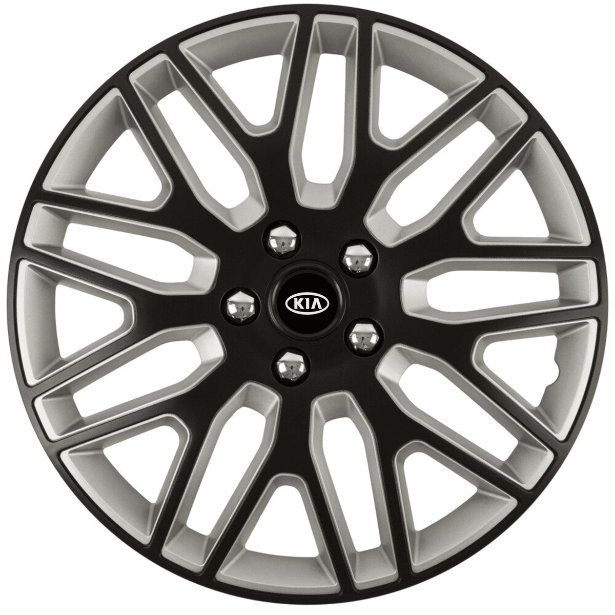 Set 4 Capace Roti 14 inchi (R14) Best Alb-Negru, Compatibile Cu Kia