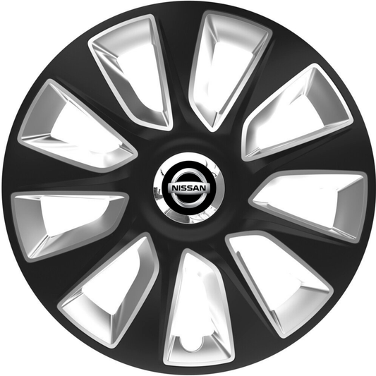 Set 4 Capace Roti 17 inchi (R17) Stratos Gri-Negru, Compatibile Cu Nissan