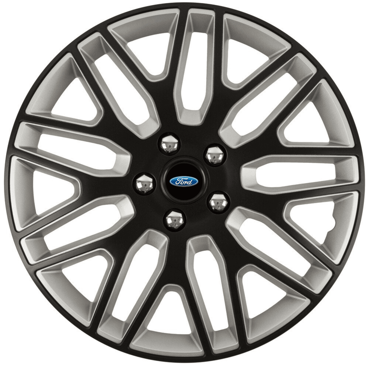 Set 4 Capace Roti 16 inchi (R16) Best Alb-Negru, Compatibile Cu Ford