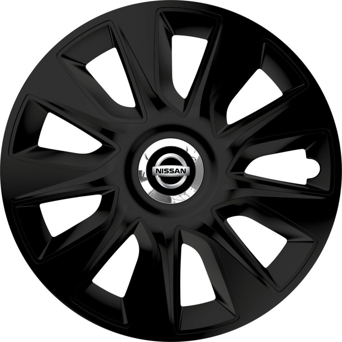 Set 4 Capace Roti 16 inchi (R16) Stratos Negru, Compatibile Cu Nissan