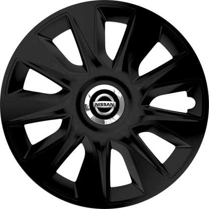 Set 4 Capace Roti 16 inchi (R16) Stratos Negru, Compatibile Cu Nissan