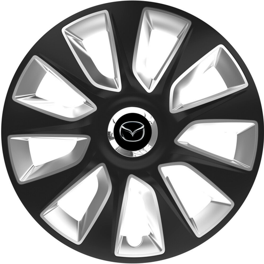 Set 4 Capace Roti 17 inchi (R17) Stratos Gri-Negru, Compatibile Cu Mazda