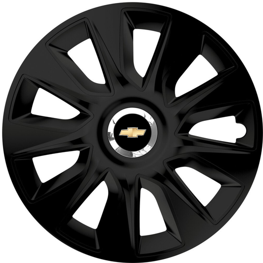 Set 4 Capace Roti 15 inchi (R15) Stratos Negru, Compatibile Cu Chevrolet