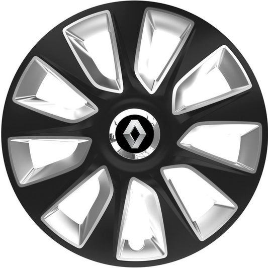 Set 4 Capace Roti 17 inchi (R17) Stratos Gri-Negru, Compatibile Cu Renault