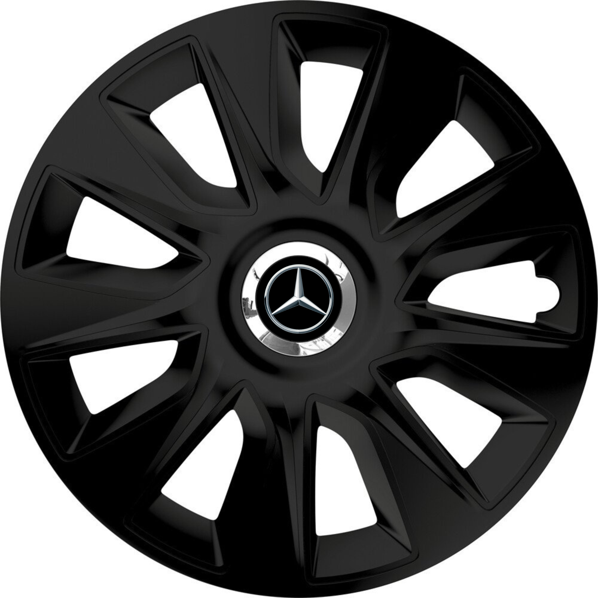 Set 4 Capace Roti 16 inchi (R16) Stratos Negru, Compatibile Cu Mercedes-Benz
